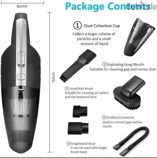 مكنسة كهربائية محمولة للسيارة لاسلكية. متوفر توصيل لكل الكويت 1