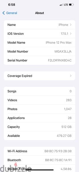 iPhone 12 Pro Max 512gb 30/06/2024 1
