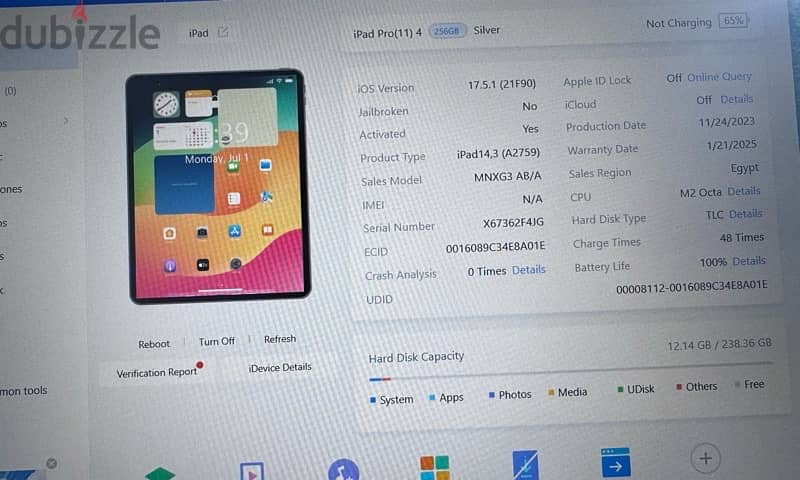 Apple iPad Pro 11” M2 256 GB Wifi  Silver  Used ! 9
