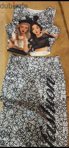 set of 2 pcs of skirt and top cute 0