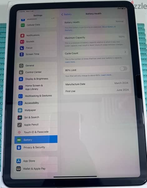 Apple iPad Air M2 11 Inch WI-Fi Cellular 512GB Space Gray 1 Week Used! 6