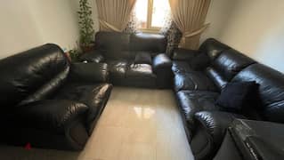 black leather sofa 0