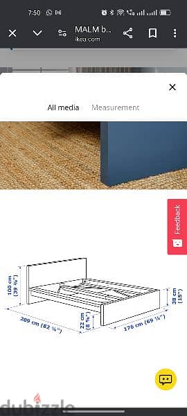 IKEA 
Bed frame, with mattress and 2 storage boxes,  140x200 cm 2