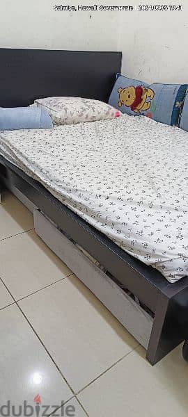 IKEA 
Bed frame, with mattress and 2 storage boxes,  140x200 cm 3