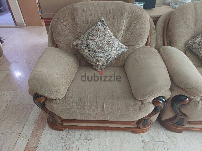 Urgent sale sofa set 1+2+1 . very good condition 3