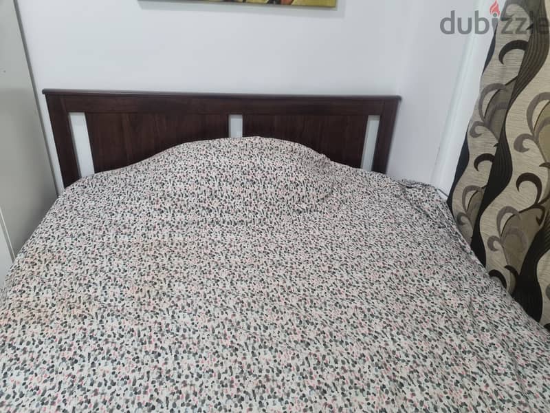Double bed with side drawer of  IKEA for sale & TV table 3