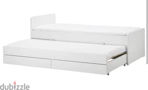 Bed fram with sliding bed