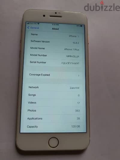 iphone 7plus gold,128gb, very light used,battary 100%