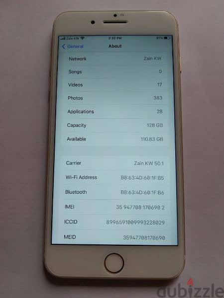 iphone 7plus gold,128gb, very light used,battary 100% 1