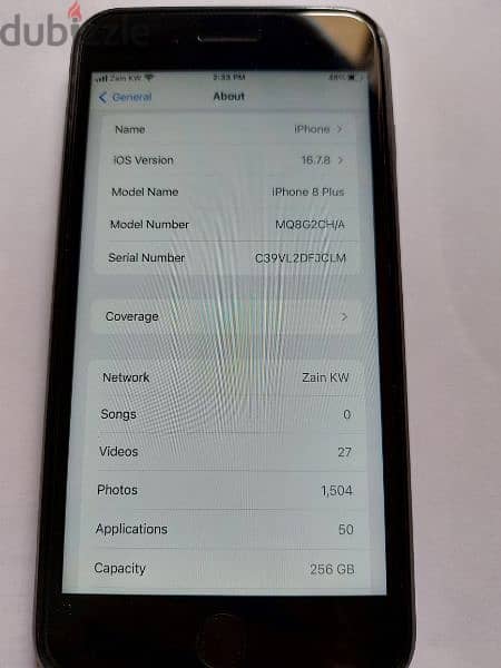 iphone 8plus,black,256gb,light used,battarry 100%,look as new 3