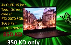 4K OLED Touch Screen Core i7 RTX 2070 gaming laptop razer blade 15 pc