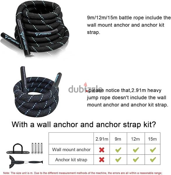 Battle Rope 1.5" 50ft 15m Workout Exercise 5