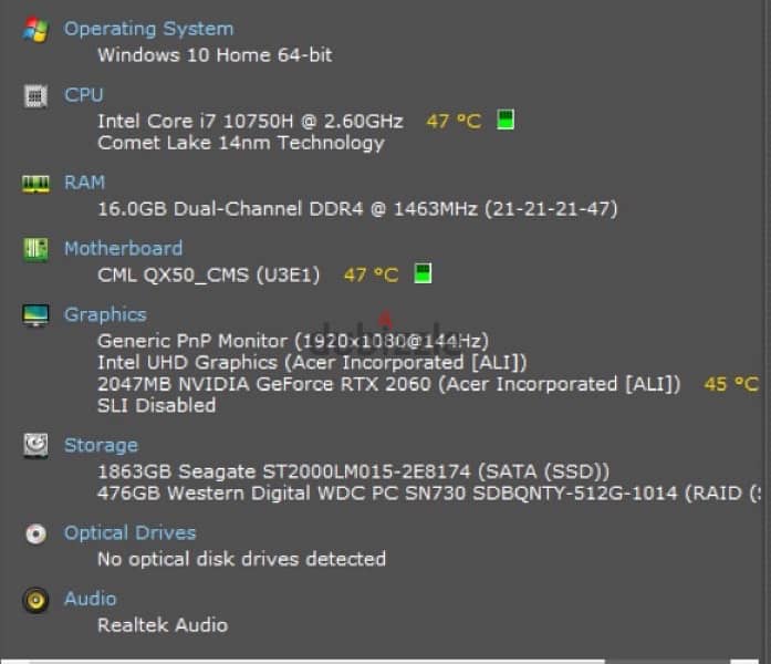 Acer predator helios 300 RTX 2060 8