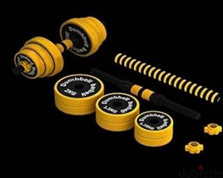 50 kg dumbbells new only silver cast iron bar and box 35 kd 15