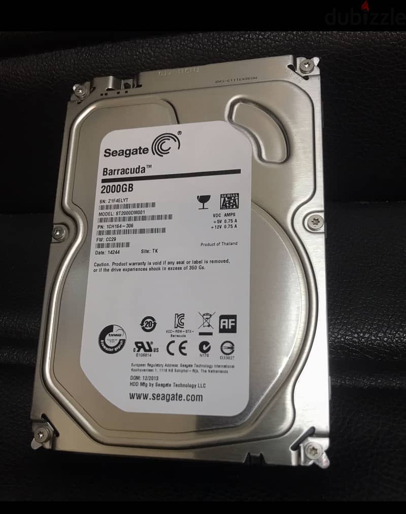 Seagate barracuda Hard  Size 2 TB Like new  Limited stock  13 kwd (fi 0