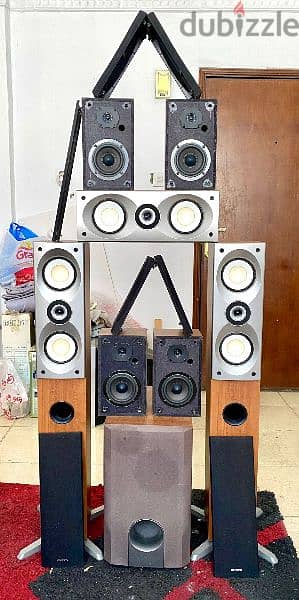 onkyo surround speakers 130watts per box 1