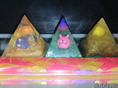 small pyramid mountain resin art for sale