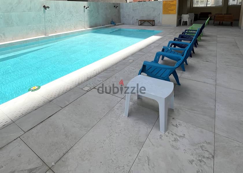 Salmiya - new, 2 bedrooms furnished apartment w/s. pool 9