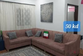 brownish pink sofa