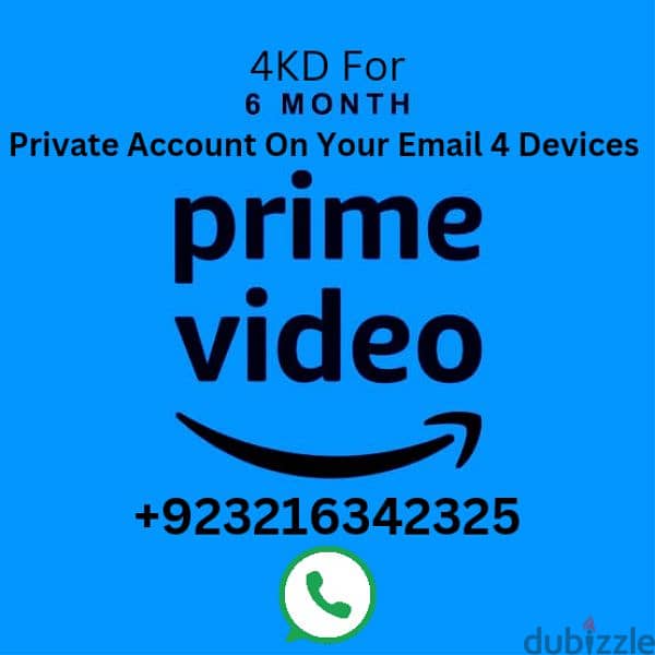 Prime Video 6 Month Available On Your Email at 4KD
4 Devices 0