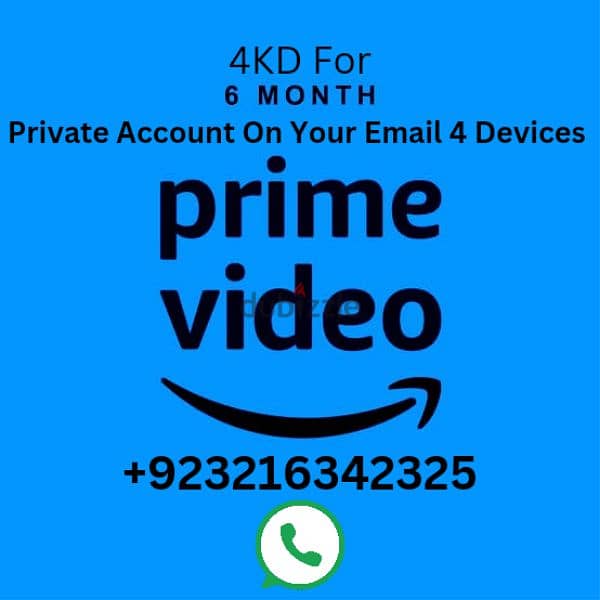 Prime Video 6 Month Available On Your Email 4KD 4 Devices 4k Premium 0