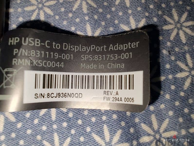 Hp Type c to display port adapter 2