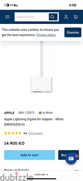 Apple Lightning Digital AV Adapter - White (MD826ZM/A) 6