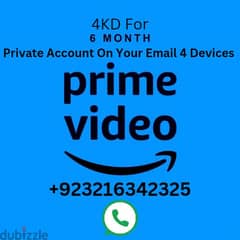 Prime Video 6 Month Available On Your Email at 4KD 4 Devices 4k