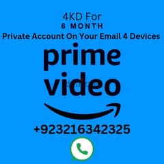 Prime Video 6 Month Available On Your Email at 4KD 4 Devices 4k