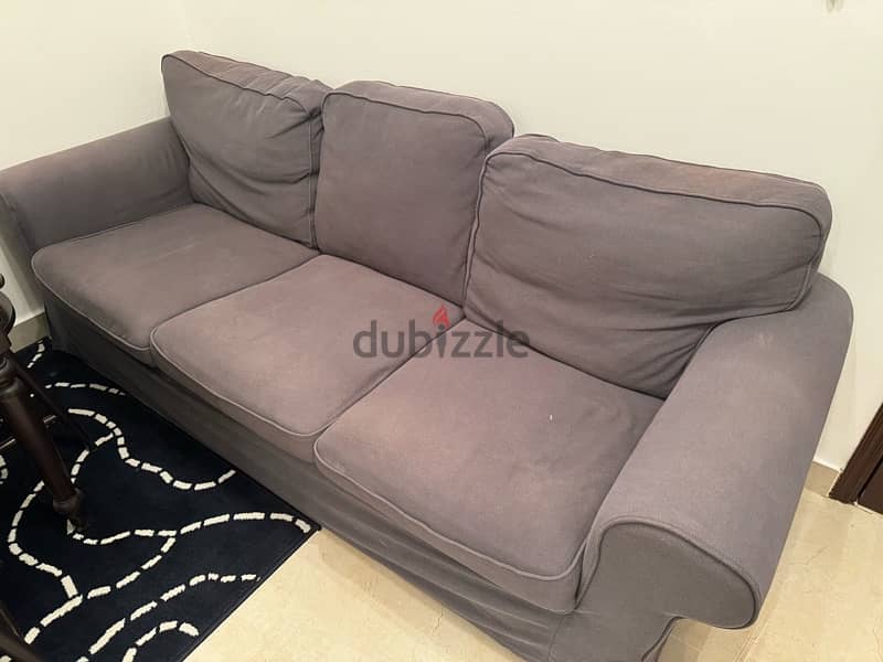 IKEA EKTORP 3-seat sofa, Hakebo dark grey 1