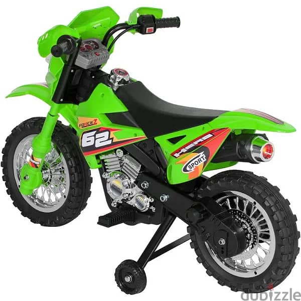 Vroom Rider VR093 Battery Operated 6V Kids Dirt Bike, Green 1