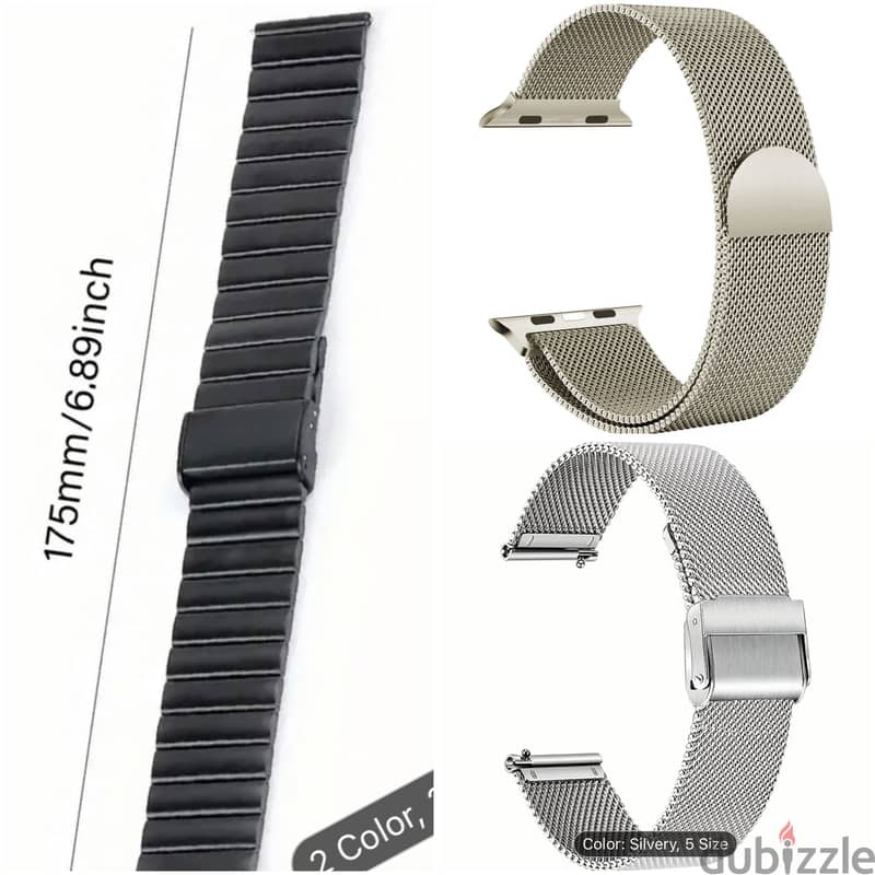 Apple watch straps and 22mm straps (Price from 0.750 fils to 1 kwd 6