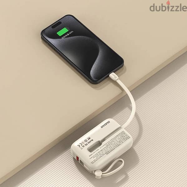 Dudao K14 10000mAh power bank with USB-C & Lightning cables 2