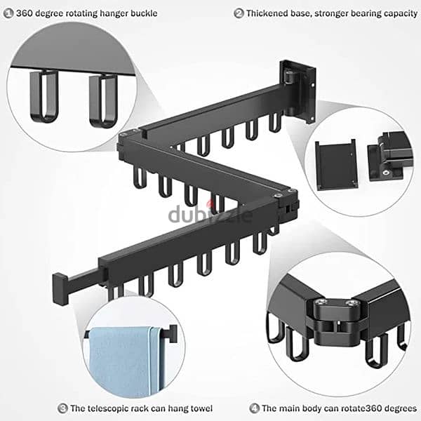 2 FOLD WALL MOUNTED CLOTH DYING RACK 5