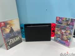 nintendo switch with best games super mario and Zelda .