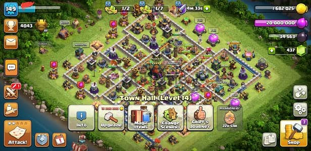 CLASH OF CLAN TOWN HALL 14 account COC حساب كلاش اف كلانز 14