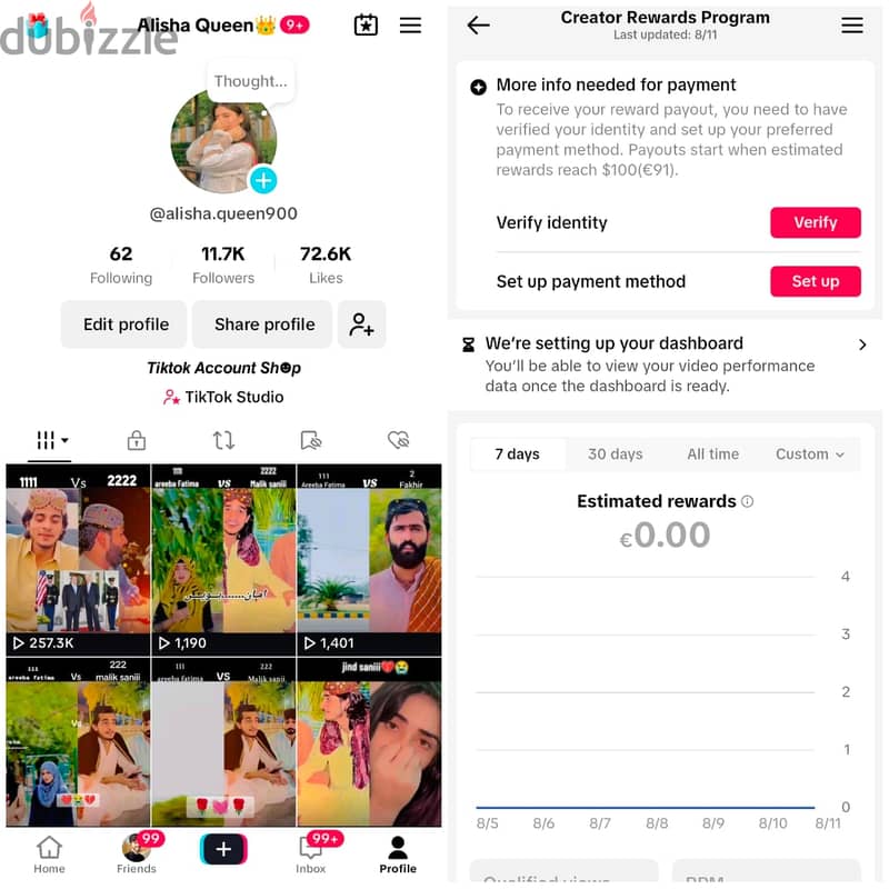 Tiktok Accounts for sale message me for order and inquiries whatsapp 4