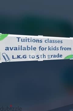 Tuitions available for kids by lady teacher from Lkg to grade 5 0