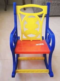 Red Plastic Kids Rocking  Chair 0