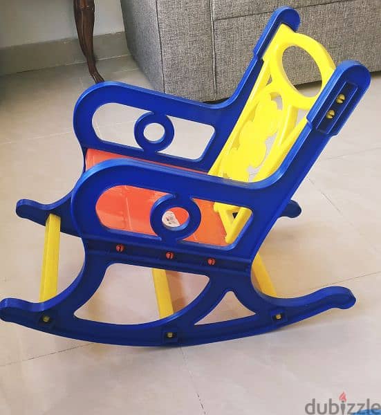 Red Plastic Kids Rocking  Chair 1