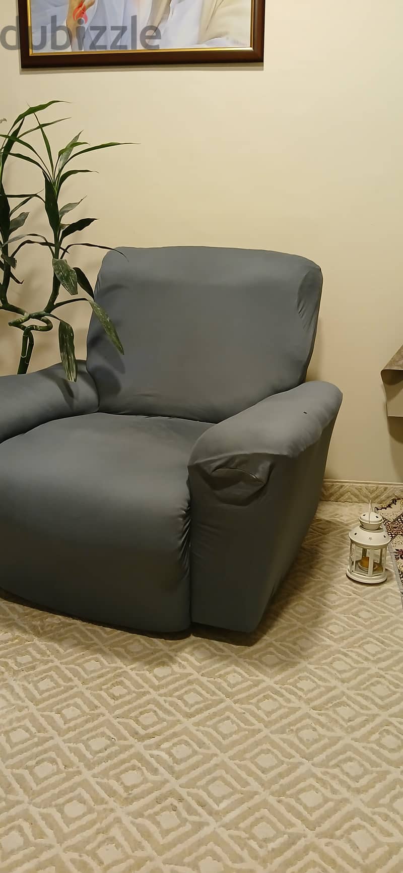 Recliner,sofa ,navy blue, grey Recliner cover 2