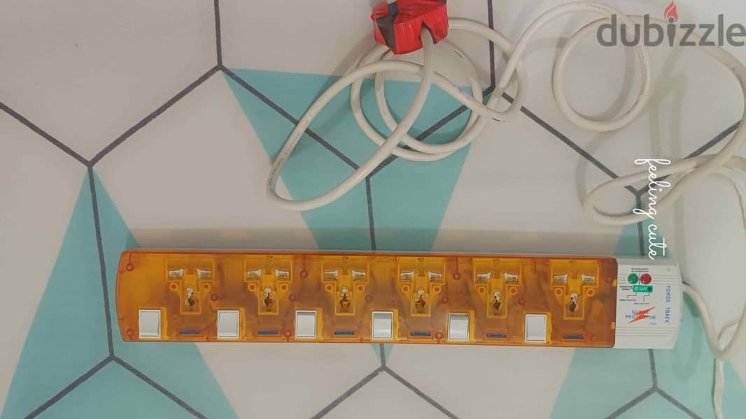 6 way power Extension Board 6 Socket 6 Switch 3 M Wire 0