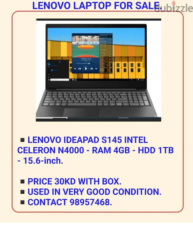 LENOVO LAPTOP FOR SALE 0