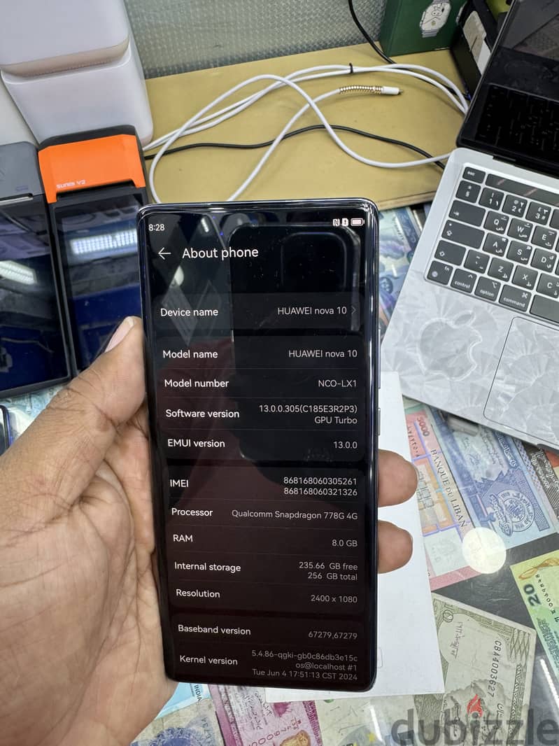 Huawei nova 105g 256gb 8gb ram with box all accessories under warranty 6