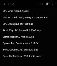 asus 1060 6gb amd 1600x pc 0