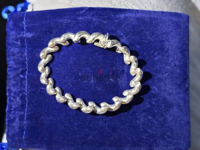 Rare macaroni italy sterling silver bracelet 0