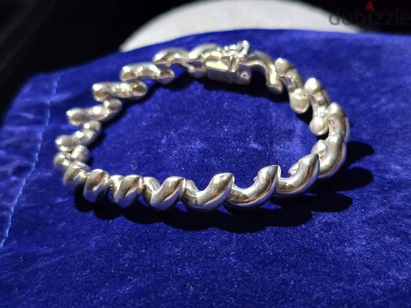 Rare macaroni italy sterling silver bracelet 1