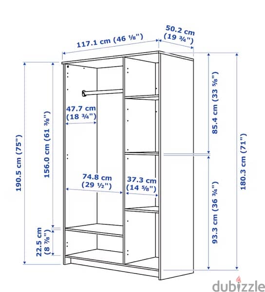 IKEA White Cupboard (With Mirror) 3 Doors 0