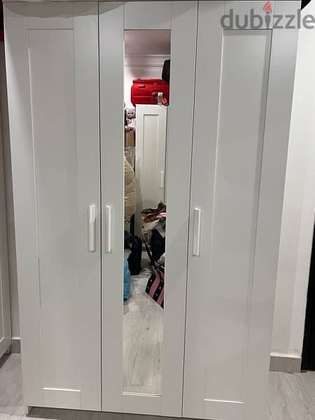 IKEA White Cupboard (With Mirror) 3 Doors 3