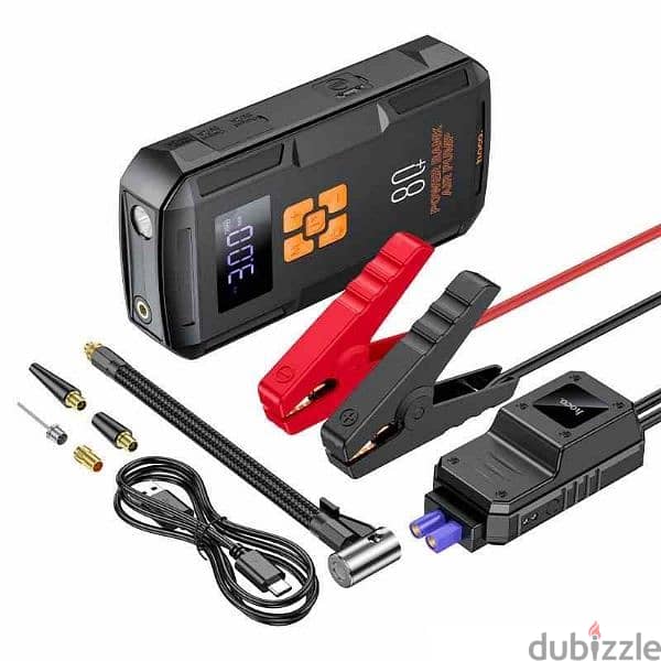 hoco qs2 car jumper + air compressor + powerbank 8000mah new 3